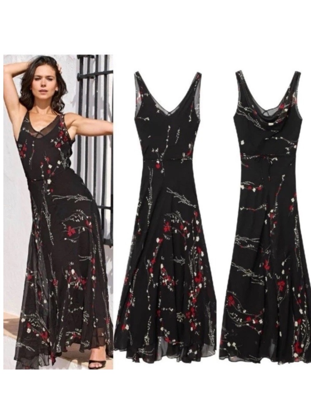 Zara x Kate Moss NWT 100% silk printed dress 3731/842